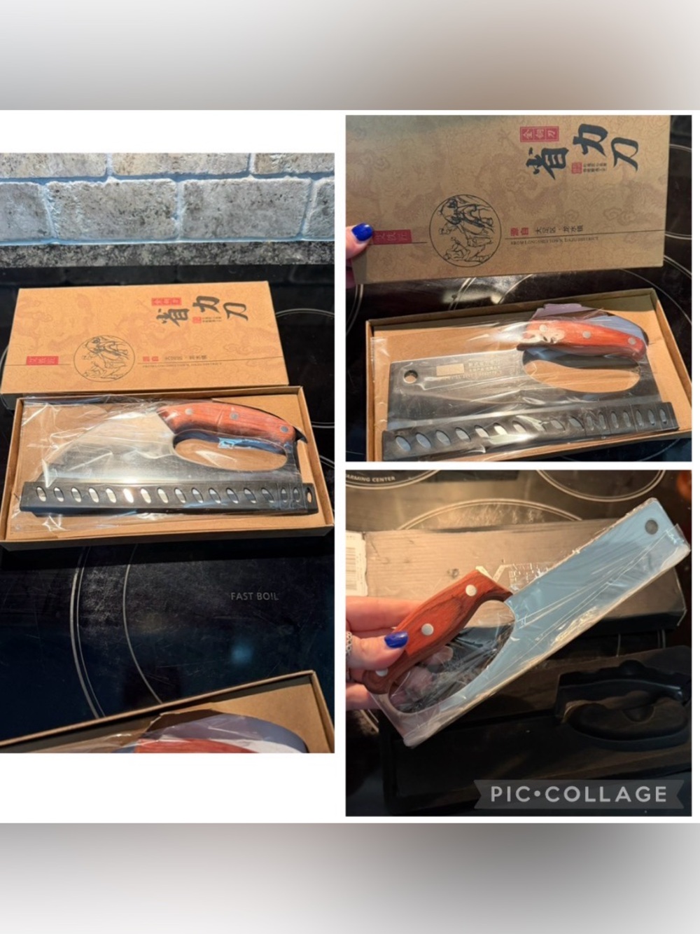 3 new in box Japanese stainless steel cleaver knives
